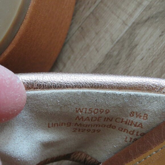 COLE HAAN Arielle Cross Over Slide Sandals in Gold Tan Leather Minimal Size 8.5 - Picture 15 of 15